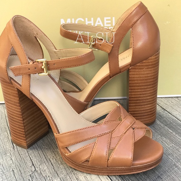 MichaelKors Annalise Platform Leather Acorn BrownW - Picture 2 of 8